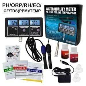 SKU8563 Medidor de prueba de agua 7 en 1, medidor Digital multiparámetro, medidor de PH ORP/RH/EC/CF/TDS(PPM)/TEMPTester