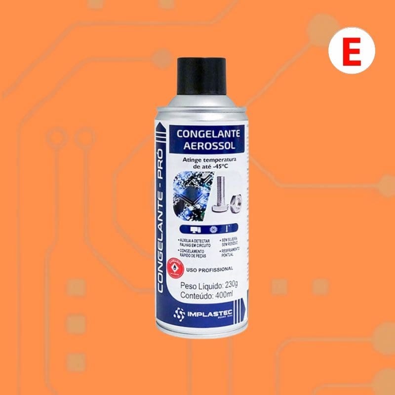Congelante PRO en Aereosol. Industria Brasilera. Deteccion de fallas en circuitos.