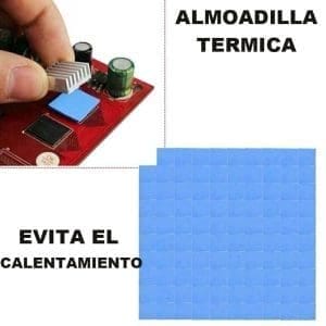 SKU6448  almohadilla térmica Conductora [100x100x1]mm doble lado Hoja de silicona de enfriamiento 3.6w / m-k