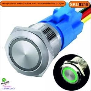 Interruptor botón metálico táctil de acero inoxidable IP68 6-24V [2: 19]mm