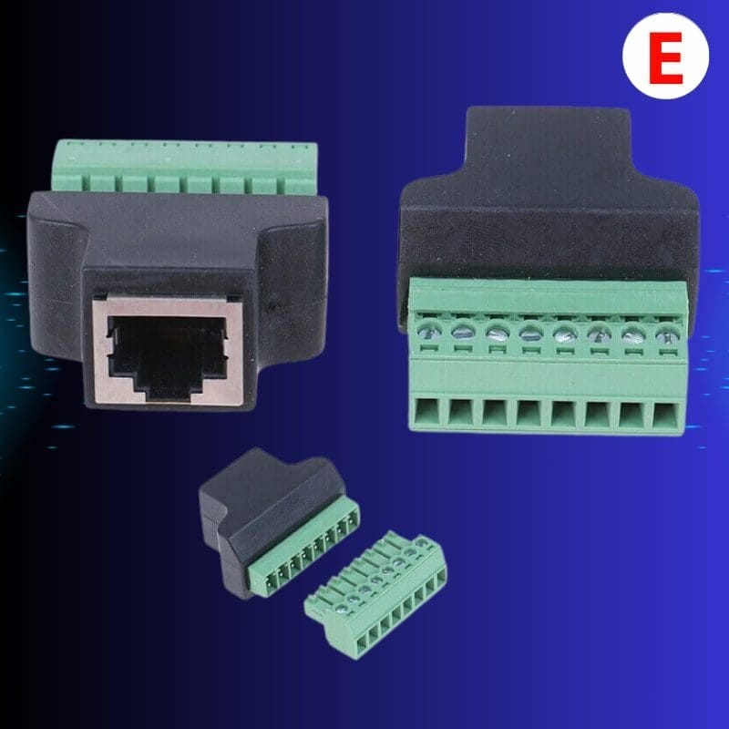 Adaptador de terminal RJ45 Hembra a 8 pines. Adaptador de terminal RJ45 Hembra a 8 pines.