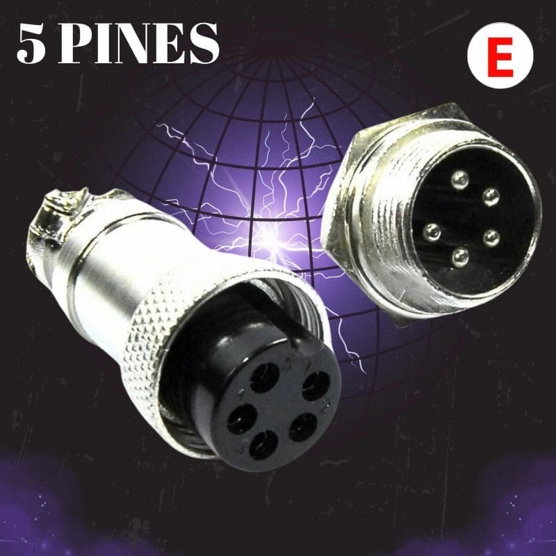 Conector 5 pines GX16 16mm macho y hembra para Panel Enchufe aviador circula