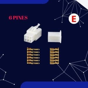 Terminal conector de 6 pines eléctrico para automóvil moto