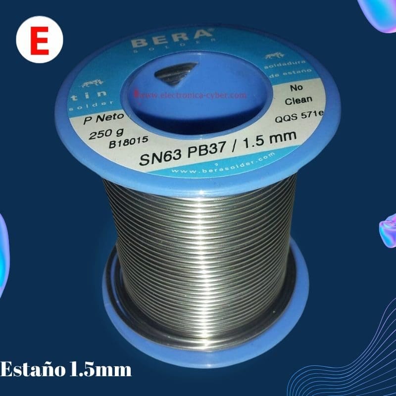 Estaño BERA 250gr sn63 pb37 1.5mm premium