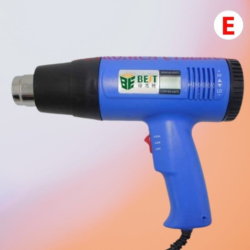Pistola de aire Caliente con indicador de temperatura 220V 1600W tres velocidades
