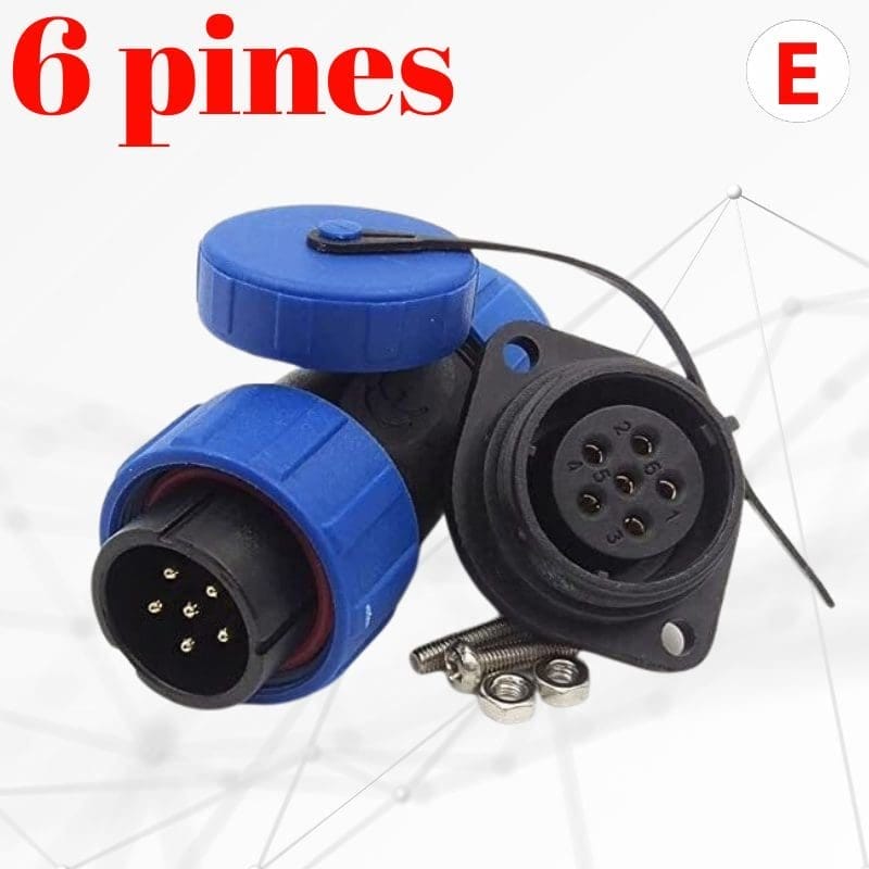 IP68 Conector impermeable SD20 20mm 6 Pines Enchufe de aviación conector de alto voltaje.