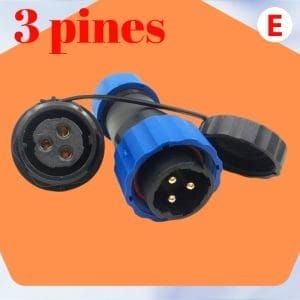 IP68 Conector impermeable SD20 20mm 3 Pines Enchufe de aviación conector de alto voltaje.