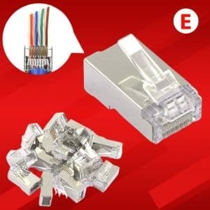 Conector RJ45 CAT6 +3U Metalico Marca Dixon USA