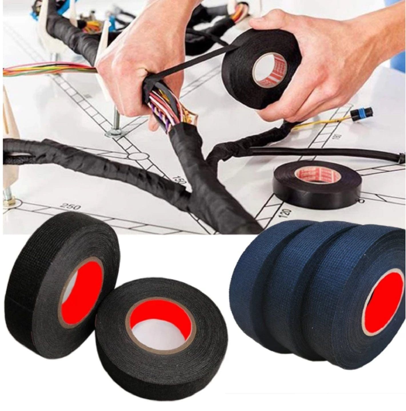 Cinta adhesiva de tela Coroplast ignífuga resistente al calor de 35MM X 20M.