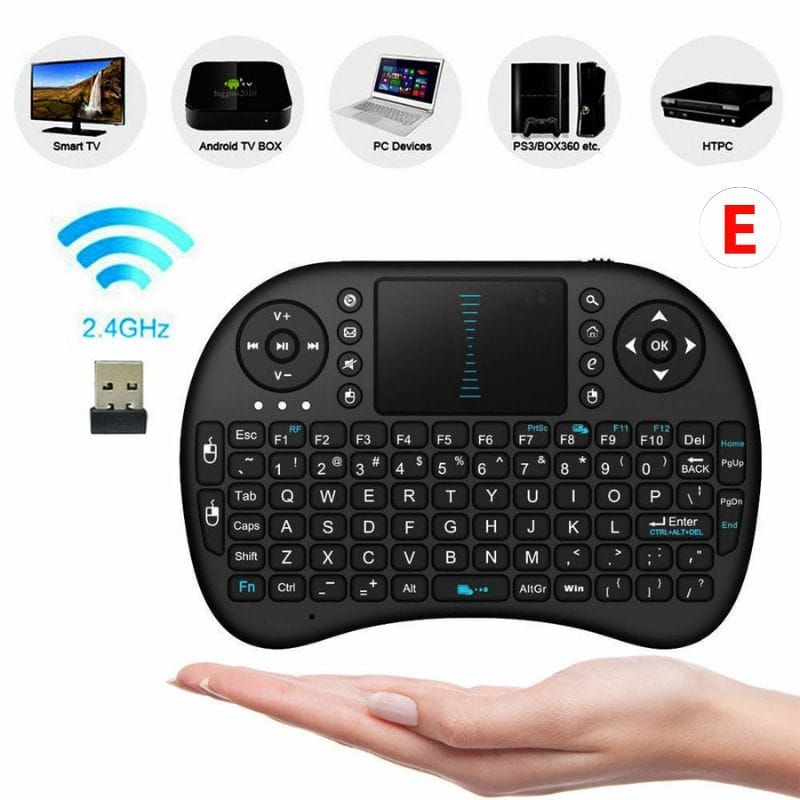 Teclado Inalámbrico Mini Multifuncional 2.4G Compatible con Raspberry Pi, PC, TV, PS4, XBOX y Más