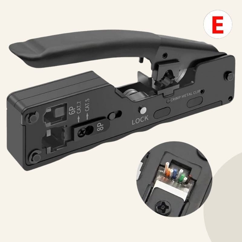 Alicate de crimpadora de metal para redes Cat7 Cat6 Cat5e RJ45 RJ12 RJ11 La Herramienta Indispensable para Cualquier Técnico de Redes