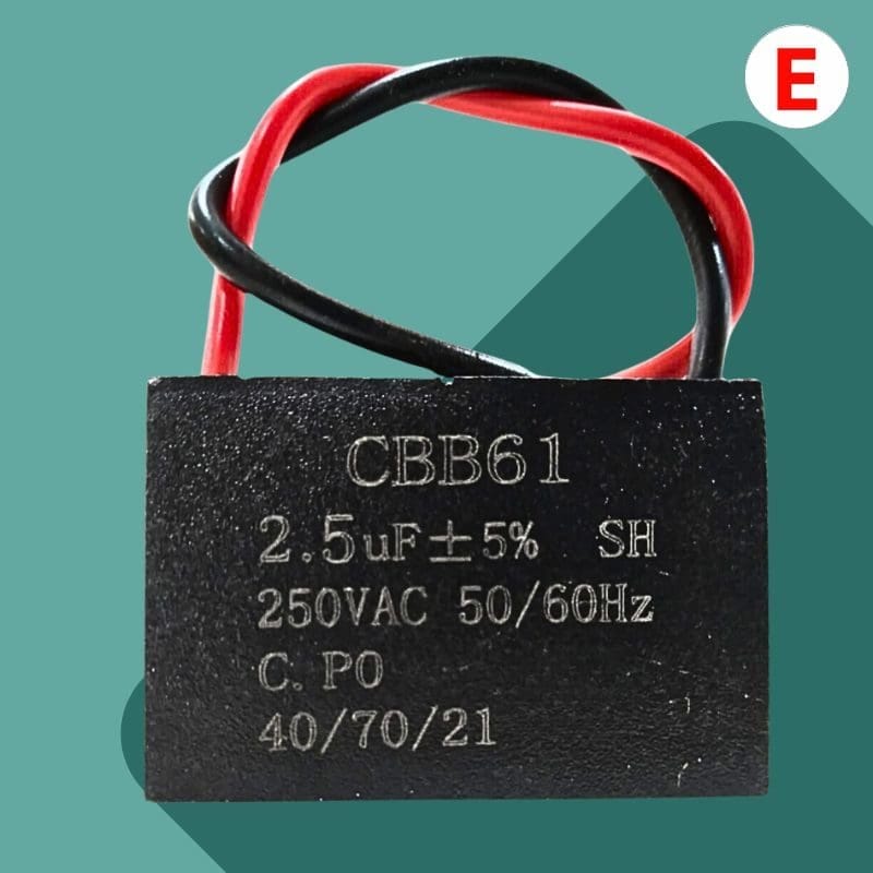 Capacitor de ventilador 2.5UF CBB61 SH-Pro 450V 50/60Hz 5%