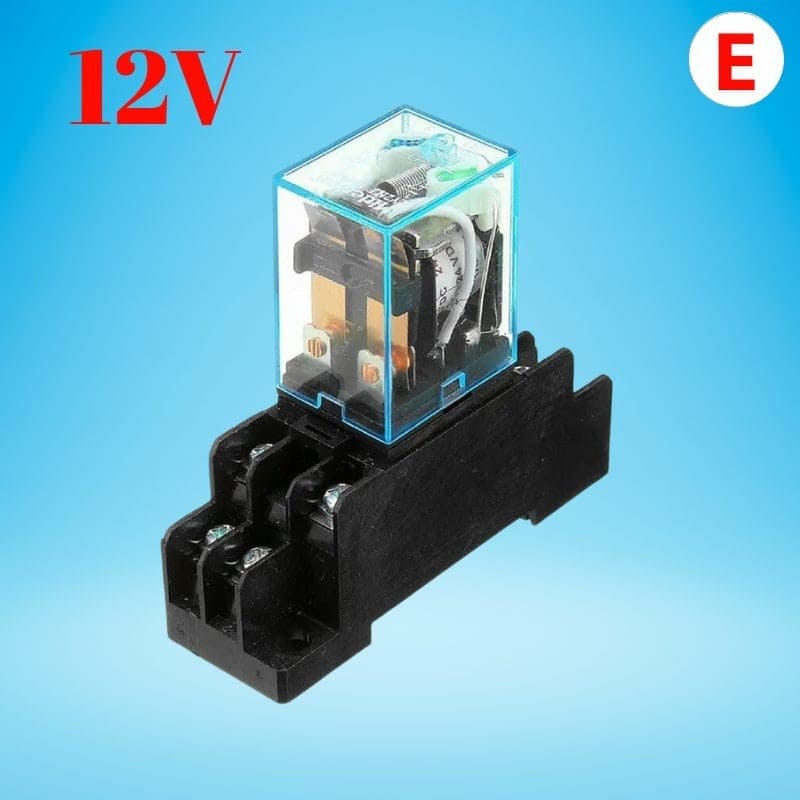Din Rail Relay electromagnetico con socalo 12v LY2NJ JQX-13F DPDT 8 Pines PTF08A Potencia tus Sistemas de Control